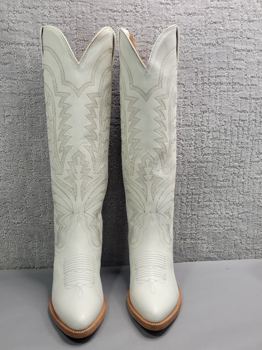 Tecovas The Abby Women's Size US 7B Snow Cowhide Cowgirl Boots.